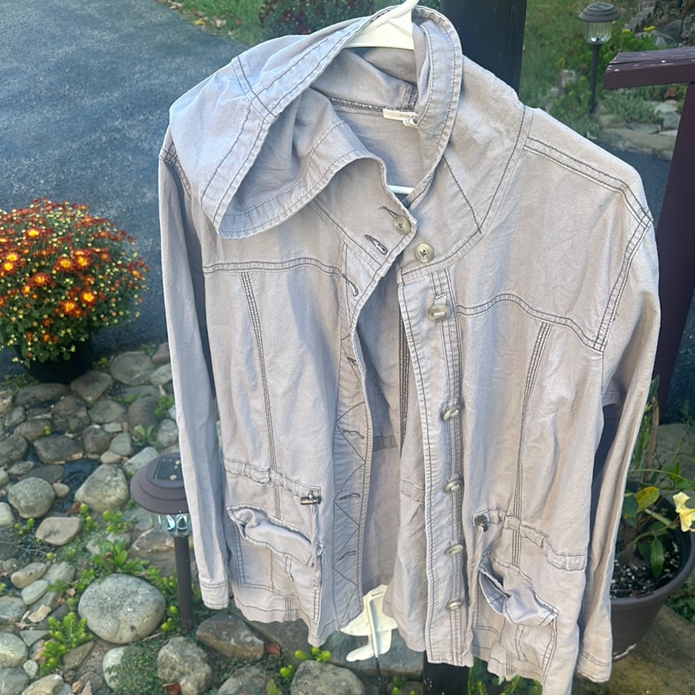 Light Gray Hooded Jacket